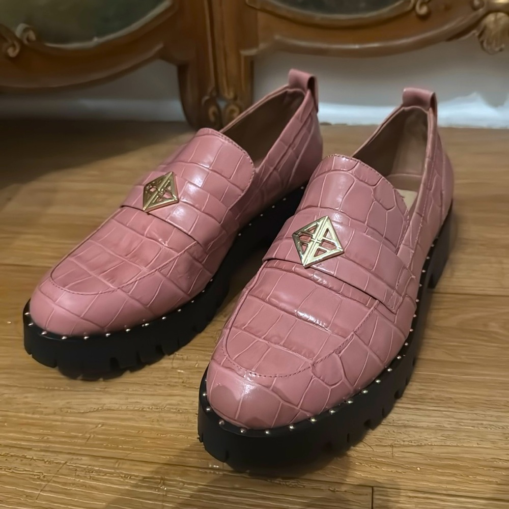 Antonio Melani Pink Leather Loafers